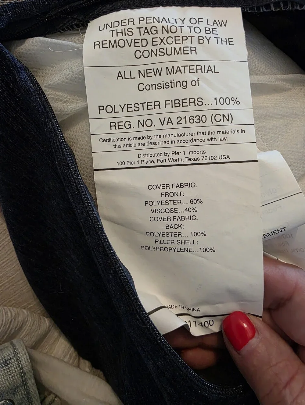 NWOT PIER 1 Velvet-Like Pillow In Blues And Tans
